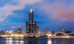 Nightime City viewed from across the water