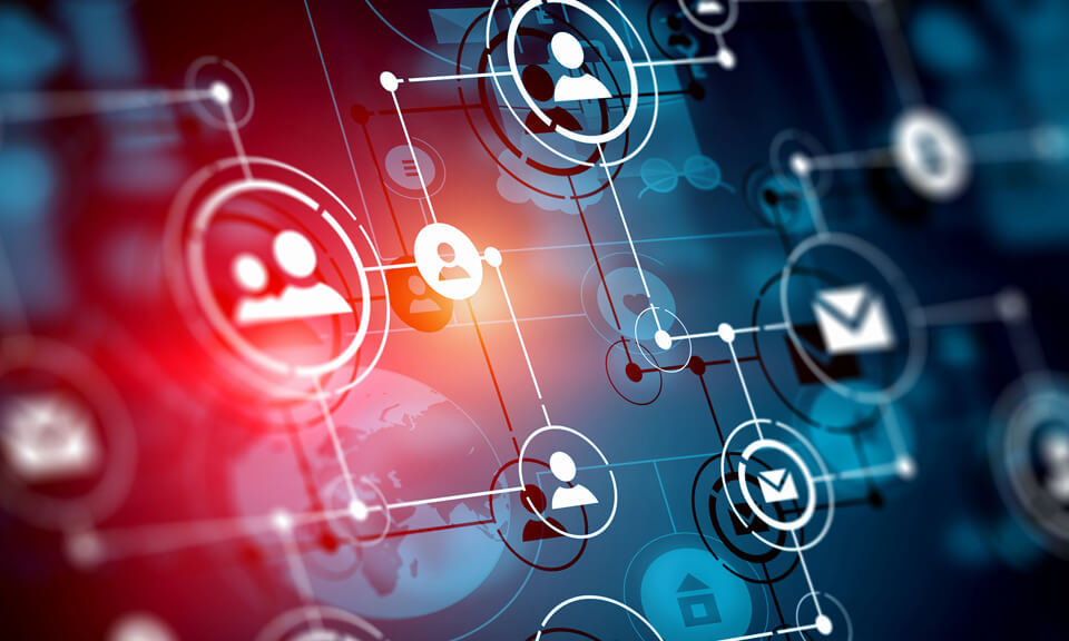 Connected icons with shadows against another connected icon background