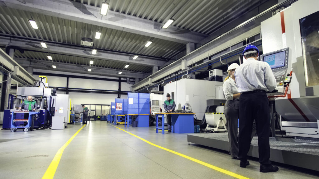 Inside industrial factory