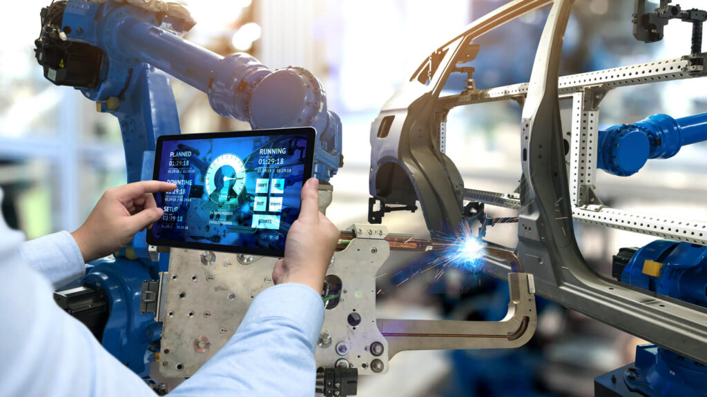 Tablet directing machinery in a factory