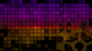 abstract milticolored squares blocks background image with gears