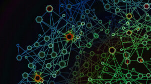 abstract multicilored network synapses background image