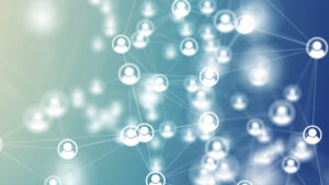 bubbles of people connected in a network