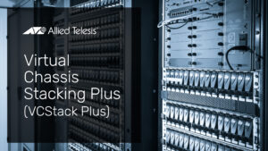 Angled view of a rack in a datacenter