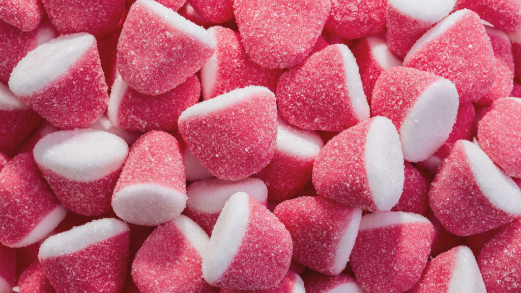 Group of sugared red and white swests